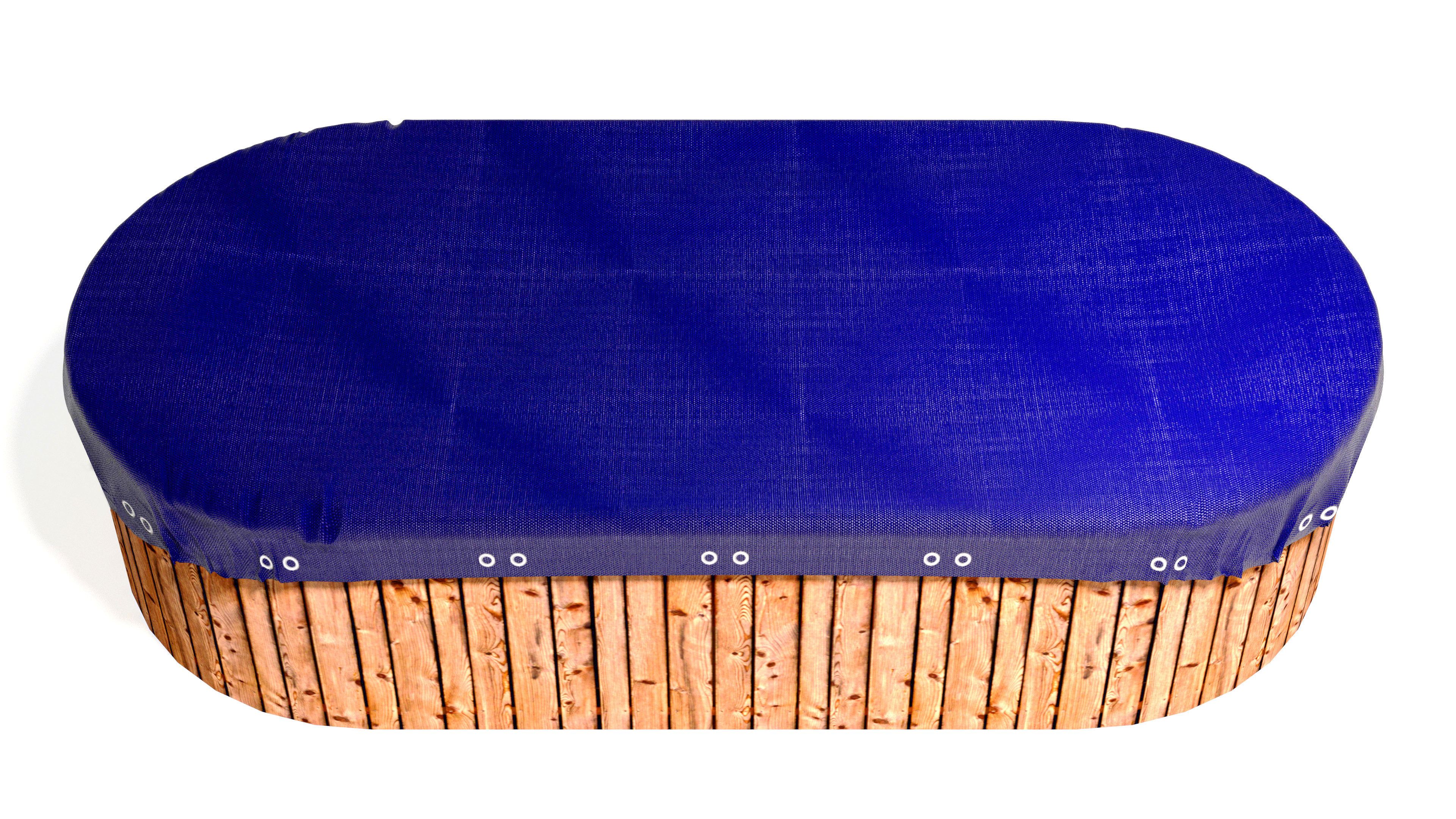 Abdeckplane für Pool oval 490x300cm  Royalblau  Planenmaß 570x380cm Sommer Winter